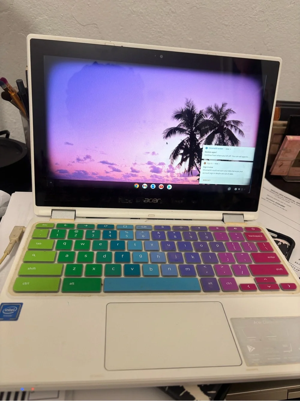 Acer Laptop with Multicolor Gradient Keyboard Cover